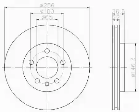 Disk prednji ventilirajući 22X256 Audi A3/VW Golf 4 TEXTAR  