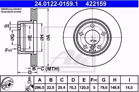 DISK PREDNJI VENTILIRAJUCI  BMW E39 ATE, 34116767061, 24.012