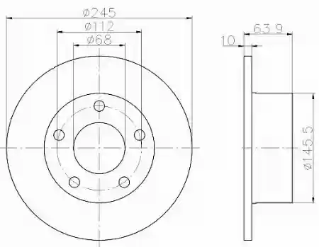 Disk zadnji 10X245 Audi A6 VW PASAT 1991- TEXTAR, 4A0615601A