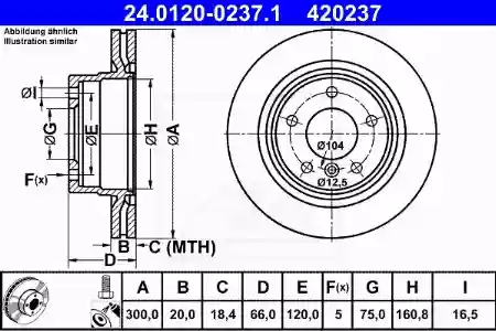 DISK ZADNJI VENTILIRAJUĆI BMW F30 2010- ATE, 34216792227, 24