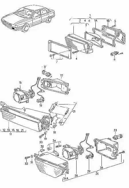 Far u braniku Audi 80 1987-1996 levi