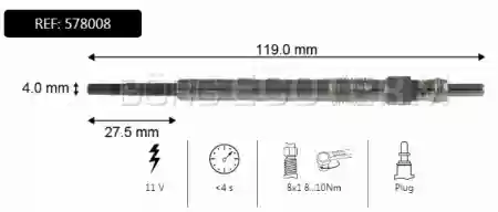 Grejač motora Fiat 1.3 D/Opel 1.3 cdti Borg, 1214032-4679605