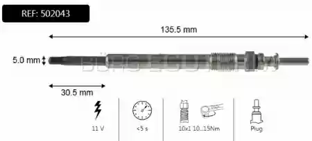 Grejač motora Opel 2.0/2.2 DTL/DTH Borg, 1214305-1214033, 50