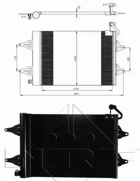 HLADNJAK KLIME SEAT ŠKODA VW NRF, 6Q0820411K, 35480