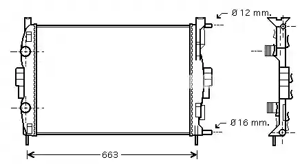 HLADNJAK RENO MEGAN 2 1900CM3 DCI AVA QUALITY COOLING 8200115542, RT2307