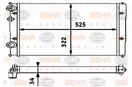 Hladnjak vw Golf 3 1400cm3 1600cm3 1992-1998 Hella 6N0121253J, 8MK376713-751