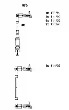 KABLOVI SVEĆICA  SEAT AROSA VW POLO 1000CM3 BREMI 032905483G, 978