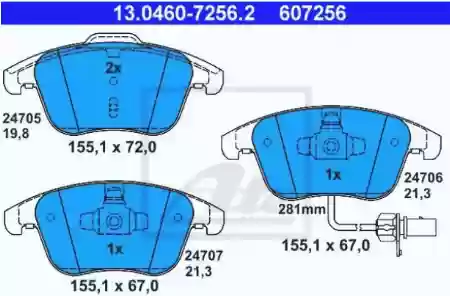 PLOCICE PREDNJE AUDI A4-A5 2008-2017ATE, 8K0698151A, 13.0460-7256.2