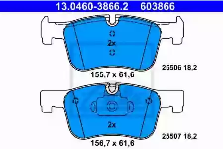 PLOČICE  PREDNJE  BMW F20 F30 ATE, 34116850568, 13.0460-3866