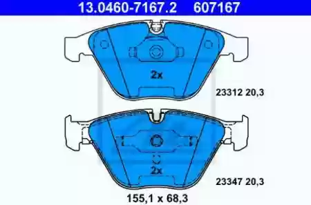 PLOCICE PREDNJE BMW E60,E61,E65,E66  ATE, 34116794915, 13.04