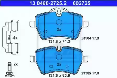 PLOCICE PREDNJE BMW MINI R50 ATE, 34116770332, 13046071612