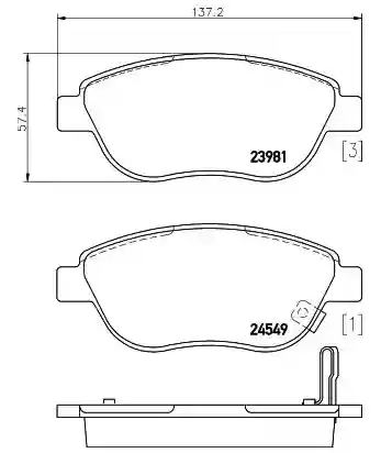 PLOČICE PREDNJE OPEL CORSA D 1.3cdti  F500 MINTEX, 1605227, 