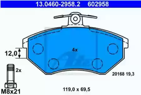 Pločice prednje VW PASAT  Audi A4 1600cm3-1900cm3,Dizel Ate,
