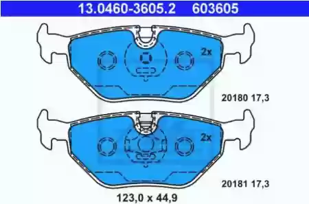 PLOCICE ZADNJE BMW E36, E46, ATE, 34216761239, 13046036052