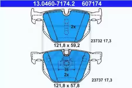 PLOCICE ZADNJE BMW E60 2000cm3-3000cm3, ATE, 34216763043, 13