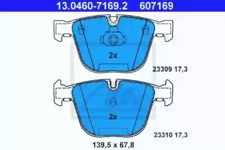 PLOCICE ZADNJE BMW E60, E61, X5, ATE, 34216768471, 130460716