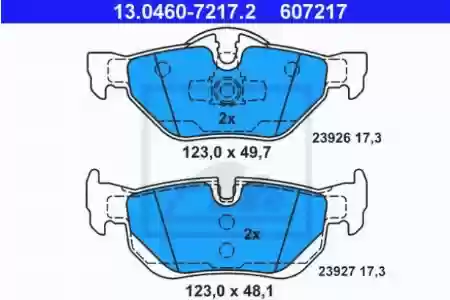 PLOCICE ZADNJE BMW E90, E91, 318d, ATE, 34216774692, 1304607