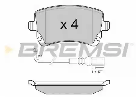 PLOČICE ZADNJE VW T-5 AUDI A-6 2004- BREMSI 7H0698451, BP3140