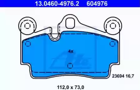 Pločice zadnje VW TUAREG  17 i 18 Coli Ate, 7L0698451A-7L069