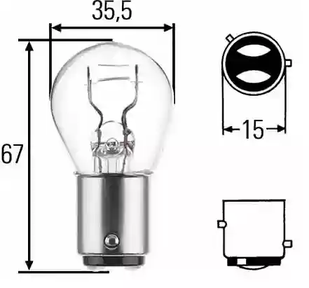 SIJALICA 12V-21W-4W P21 4W postolje BAZ15d HELLA 8GD004772-121