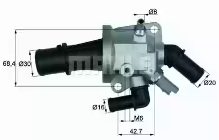 TERMOSTAT OPEL AGILA A CORSA C 1300CM3 DTJ BEHR 6338022, TI1