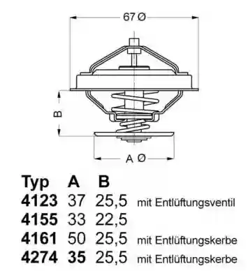 TERMOSTAT 92C AUDI VW ŠKODA WAHLER, 078121113G-H, 4274.92D