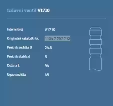VENTIL IZDUVNI BMW X3 X5 X6 F E AUTOVENTIL11348511622, V1710