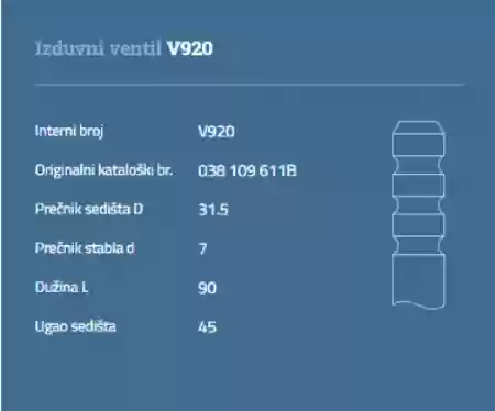 VENTIL IZDUVNI VW TDI AMF AUTOVENTIL 038109611B, V920