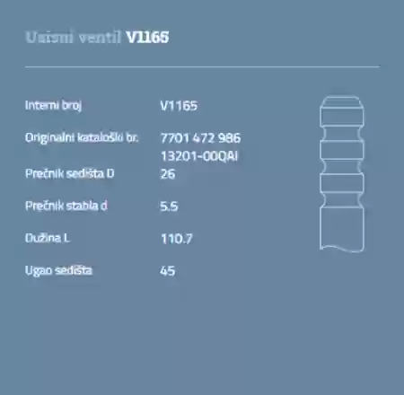 VENTIL USISNI RENO 1200CM3 TCE GT 16V AUTOVENTIL 7701472986,