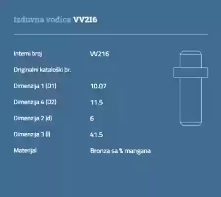VODJICA VENTILA IZDUVNA 6MM 2500CM3 V6 AUTOVENTIL, VV216