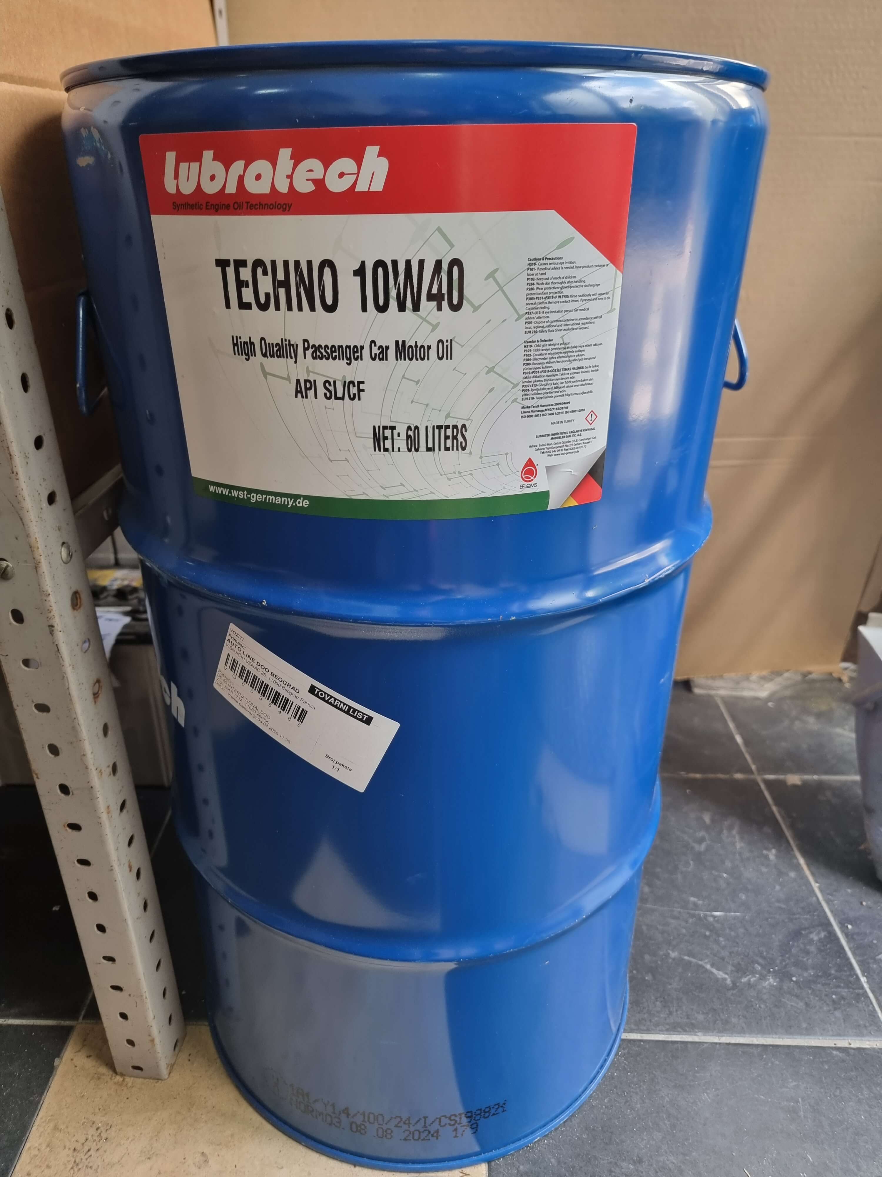 MOTORNO ULJE LUBRATECH 10W40 SL-CF TECHNO 60 LIT - ULJ717 -  - ULJELUBRATECH