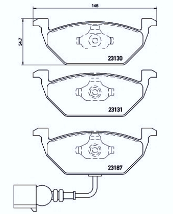 Pločice prednje VW Golf 4   Škoda Oktavia sa kablom 19.7mm TEXTAR - 2313101 - 1J0698151D - 2313101